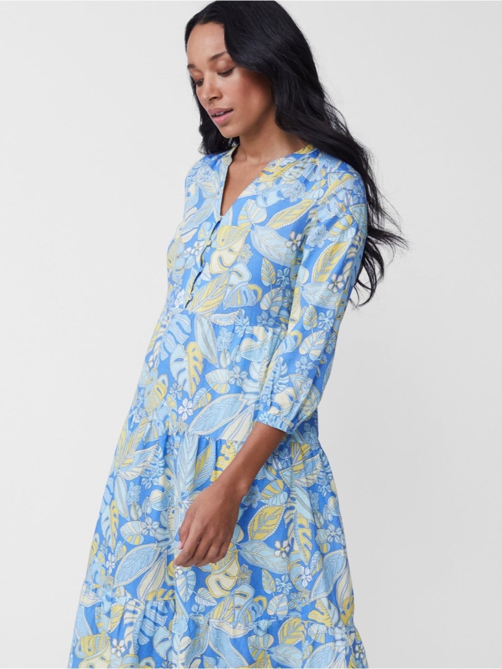 J. McLaughlin Cunningham Dress - Sky Blue and Lemon NWT